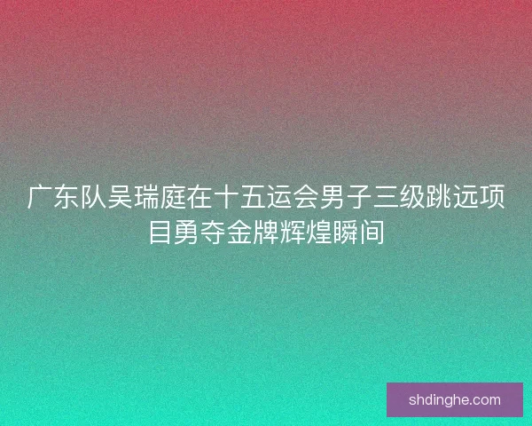 广东队吴瑞庭在十五运会男子三级跳远项目勇夺金牌辉煌瞬间
